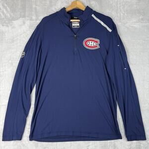 NHL Montreal Canadiens Quarter Zip Fanatics Pro Pullover Mens M Hockey Athletic